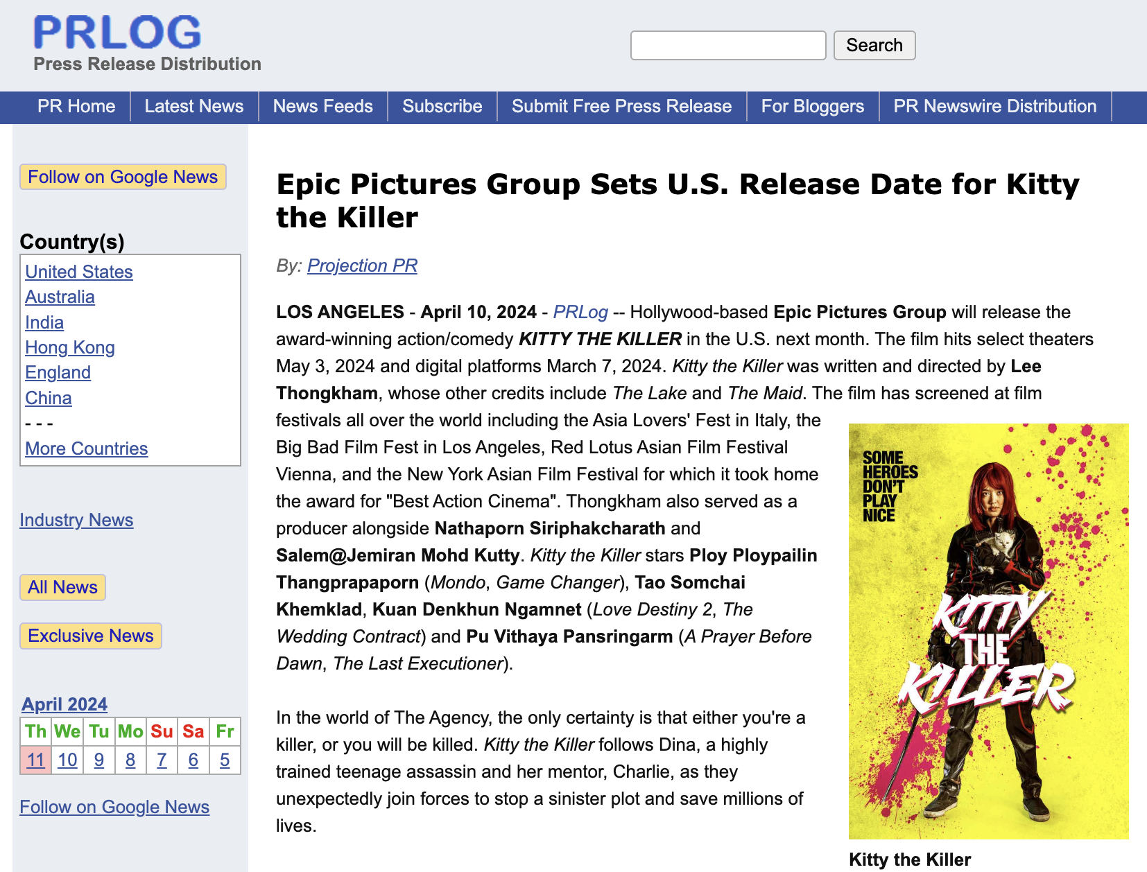 Epic Pictures Group Sets U.S. Release Date for Kitty the Killer